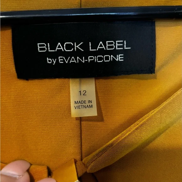 Evan Picone Warm Brown Draped Long Sleeve Dress - Picture 4 of 7